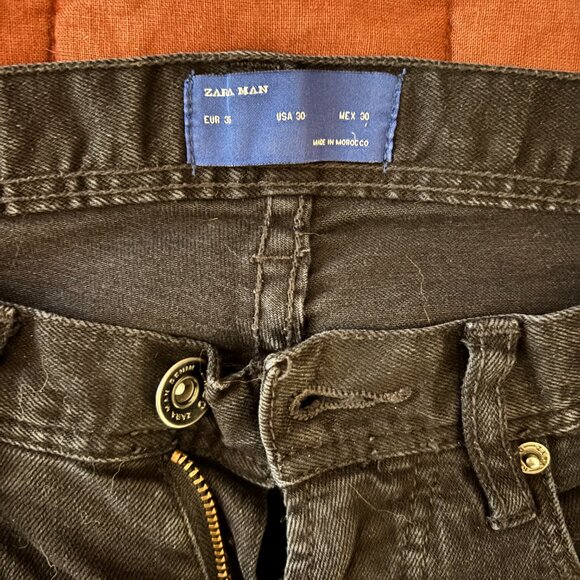 Zara Man Size 30 Black Jeans Slim Fit - Picture 3 of 5